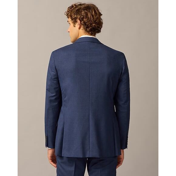 J.Crew Ludlow Slim Suit Jacket Double Vent Italian Worsted Wool Navy Blue 44R - Picture 4 of 9